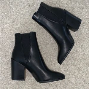 Nasty Gal Black Faux Leather Chelsea Boots